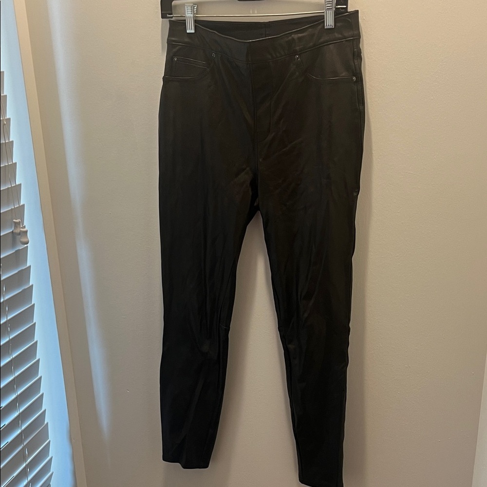 Black Faux Leather SPANX Pants